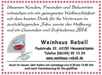 Anzeige Stadtpost Heusenstamm Weihnachten 2013